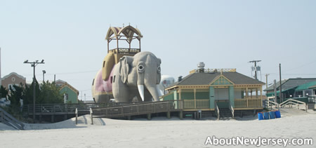 Lucy the Elephant viewed from the beach