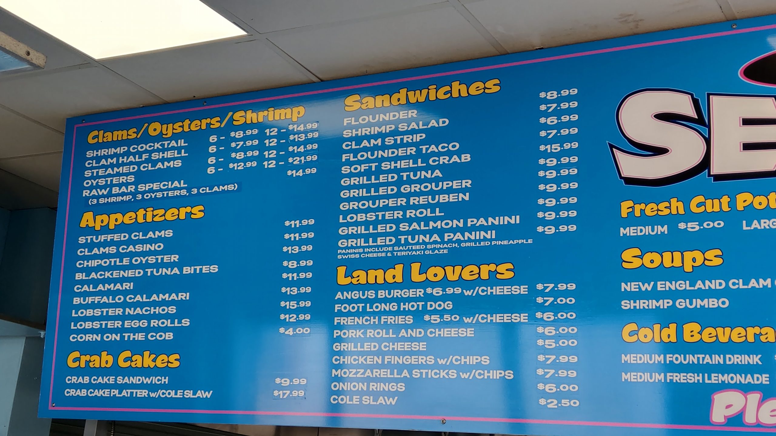 Park Seafood Stand - Menu