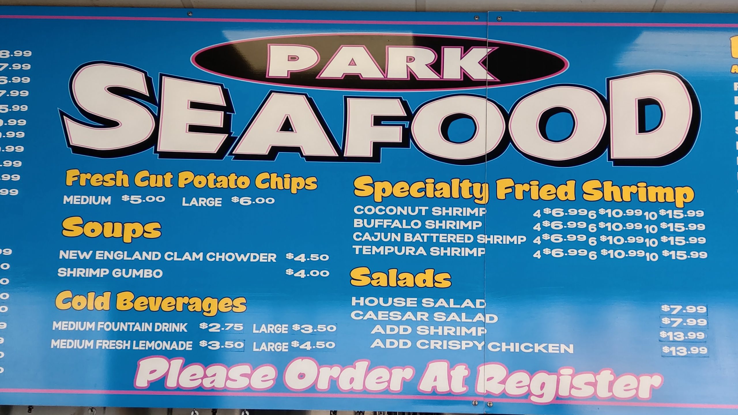 Park Seafood Stand - Menu